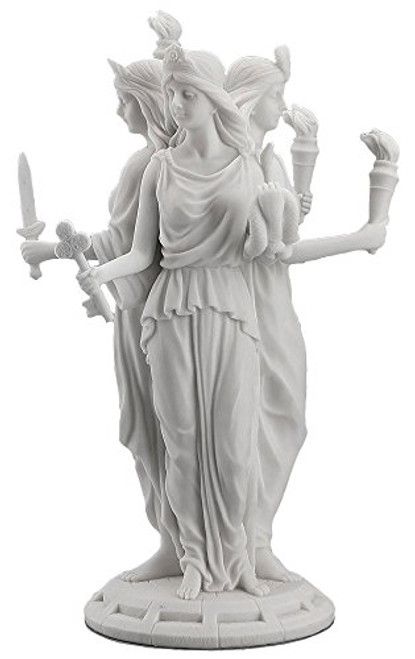 Hecate Greek Goddess of Magic & Witchcraft Statue Sculpture White Finish Hecate Greek Goddess of Magic & Witchcraft Statue Sculpture White Finish