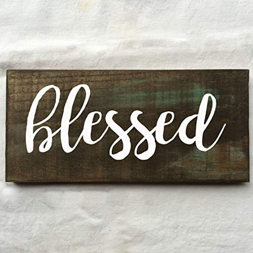Blessed Rustic Wooden Sign 12X6