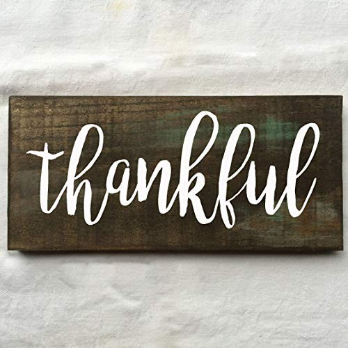 Thankful Rustic Wooden Sign 12X6