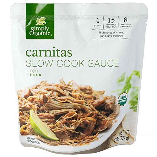 Simply Organic Carnitas Slow Cook Sauce for Pork  Certified Organic   8 oz   Pack of 6
