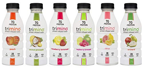 Trimino Protein Infused Water  6-Flavor Variety Pack  16 Ounce  Pack of 24