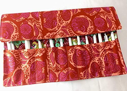 Makeup Brush Roll Holder Case Bag Organizer Cosmetic Brush Organizer Roll - Orange Crush