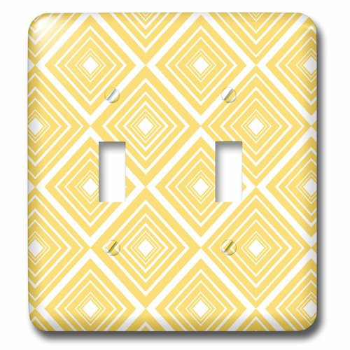 3dRose lsp_201720_2 Yellow Diamond Geometric Pattern Double Toggle Switch