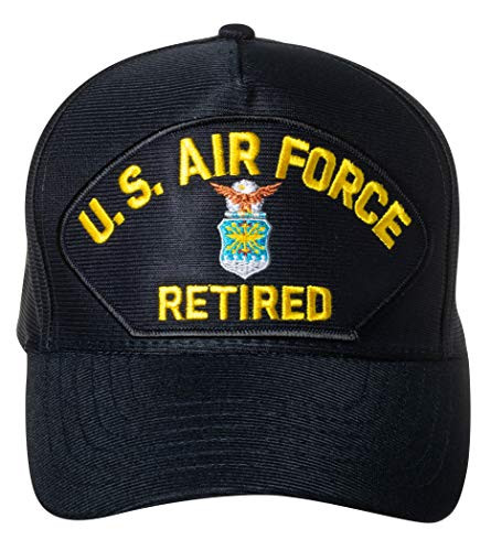 United States Air Force Retired Emblem Patch Hat Navy Blue Baseball Cap