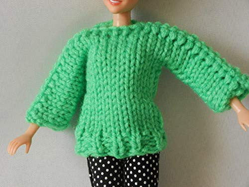 Neon Green Doll Sweater fits Barbie and Sparkle Girlz and other 11 inch Fashion Dolls