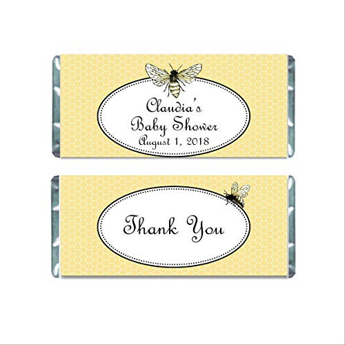 Bee Personalized Hershey Candy Bar Wrappers for Chocolate Party Favors  Bridal Shower Favors  Baby Shower Labels  Pack of 20