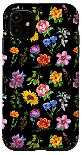 iPhone 11 Wildflowers Boho Vintage Botanic Flower Power Floral Case