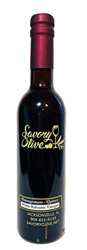 Pomegranate Quince White Balsamic - Imported from Modena Italy - Gluten Free  No Artificial Flavors  Additives  Color  Preservatives or Refined Sugar  12.7oz  375ml