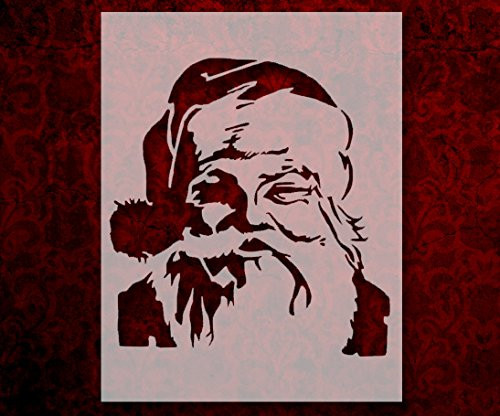 Santa Claus Face Christmas 8.5 x 11 Inches Stencil 303 Santa Claus Face Christmas 8.5 x 11 Inches Stencil 303