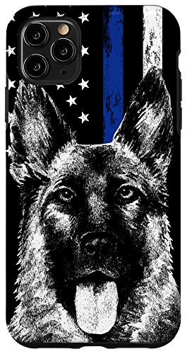 iPhone 11 Pro Max Thin Blue Line US Flag K-9 German Shepherd Police Dog Phone Case