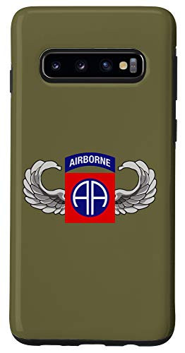 Galaxy S10 82nd Airborne Division Patch in Parachutist Wings - OD Green Case