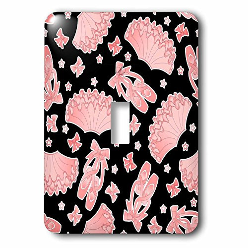 3dRose lsp_172120_1"Cute Ballet Pattern Pink And White" Single Toggle Switch Multicolor