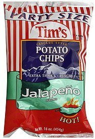 Tim s Potato Chips  Cascade Style  Jalapeno Seasoned  Party Size  16oz Bag  Pack of 2