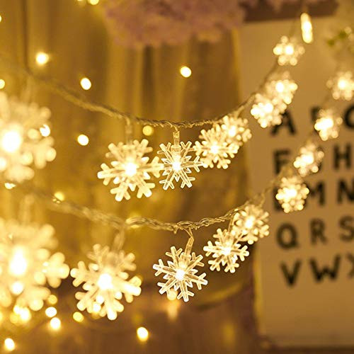 MILEXING Christmas Lights Snowflake String Lights 19.6 ft 40 LED Fairy Lights Battery Operated Waterproof for Xmas Garden Patio Bedroom Party Decor Indoor Outdoor Celebration Lighting Warm Color MILEXING Christmas Lights Snowflake String Lights 19.6 ft 40 LED Fairy Lights Battery Operated Waterproof for Xmas Garden Patio Bedroom Party Decor Indoor Outdoor Celebration Lighting Warm Color