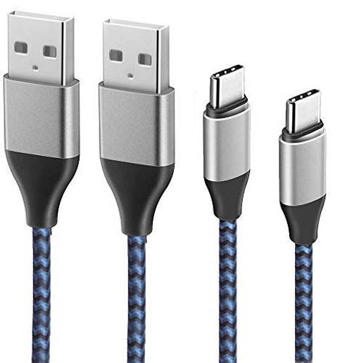 2Pack 10 FT  Type C Cable Fast USB C Charger Nylon Braided Phone Charging Cord for Samsung Galaxy A10e A20 A21 A31 A41 A50 A71 A01 S10e S20 S10  LG K51 V60 Stylo 6 5 4 G8 Data Sync Charging Cable