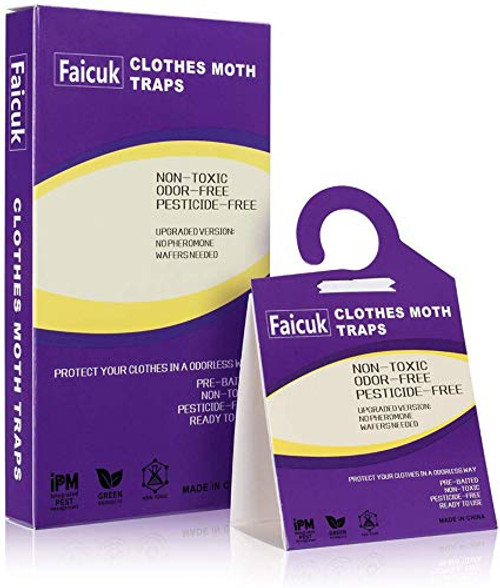 Faicuk Clothes Moth Traps with Pheromone Attractant for Closet and Carpet  6 Pack