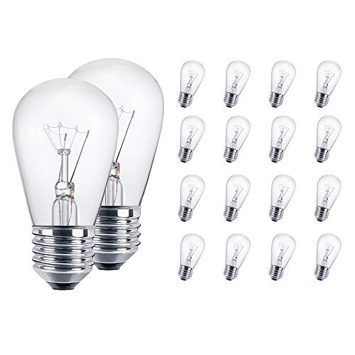 SUNTHIN 11 Watt S14 Clear Incandescent Light Bulb for Outdoor String Lights Replacement  Patio Lights Replacement with 2700K Vintage Edison Style  18 Pack