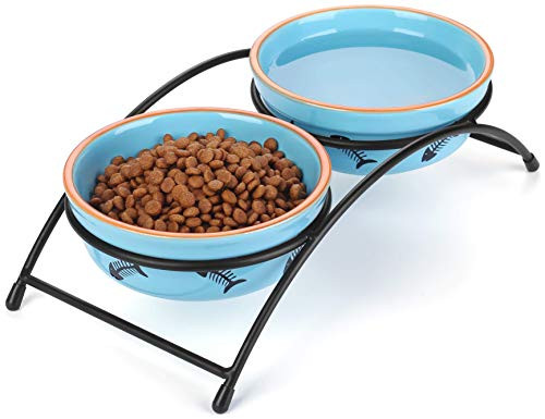 Y YHY Cat Food Dishes Raised Cat Bowls Ceramic Elevated Cat Bowls for Food and Water Pet Bowls for Cats and Dogs Anti Vomiting Whisker Fatigue Dishwasher Safe 12 Ounces Y YHY Cat Food Dishes Raised Cat Bowls Ceramic Elevated Cat Bowls for Food and Water Pet Bowls for Cats and Dogs Anti Vomiting Whisker Fatigue Dishwasher Safe 12 Ounces