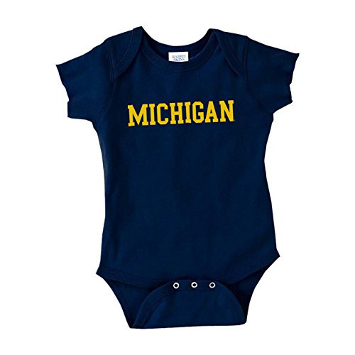 YC01 - Michigan Wolverines Basic Block Creeper - 6 Months - Navy