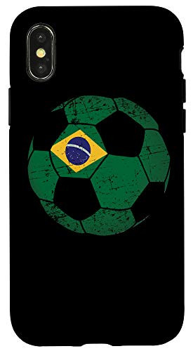 iPhone X XS Brazil Soccer Ball Flag Jersey - Brazilian Football Case