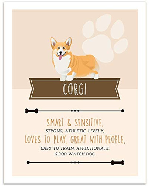 Corgi Dog Wall Art - 11x14 Unframed Decor Print - Makes a Great Gift Under  15 for Dog  and  Pet Animal Lovers