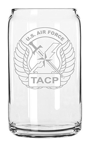 US Army - US Air Force TACP SSI Patch Etched Can Glass 16oz