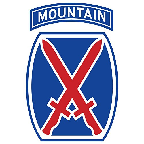 US Army - 10th Mountain Division Patch Reflective Decal - 3.5 Inch Tall Full Color Decal On 3M Reflective Material  Sticker