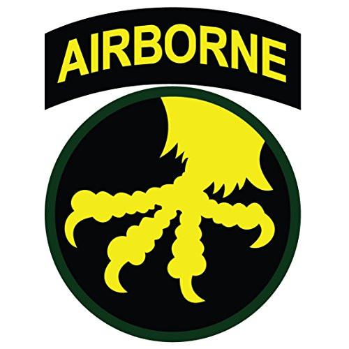US Army - 17th Airborne Division SSI Patch Reflective Decal - 3.5 Inch Tall Full Color DecalOn 3M Reflective Material  Sticker
