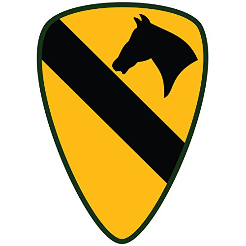 US Army - 1st Cavalry Division SSI Patch Reflective Decal - 3.5 Inch Tall Full Color Decal On 3M Reflective Material  Sticker