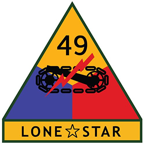 US Army - 49th Armored Division SSI Patch Decal - Five Inch Tall Full Color Decal  Sticker