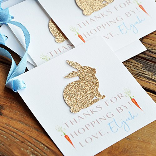 Peter Rabbit Thank You Tags for Party Favors. Thanks for Hopping By Tag. Personalized Bunny Thank You Tags. 10CT.