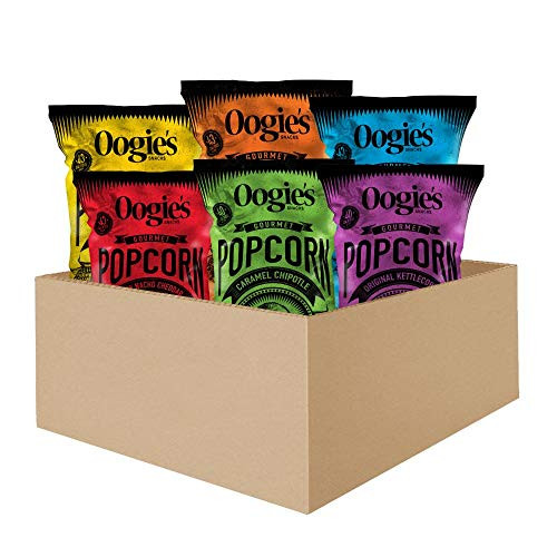 Oogies Gourmet Popcorn  Variety Pack- 1 bag of all flavors  4.25 Oz bag  Pack of 6