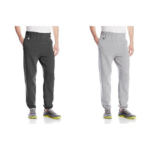 Russell Athletic Men s Dri-Power Closed-Bottom Sweatpants with Pockets  Black Heather Oxford 3XL