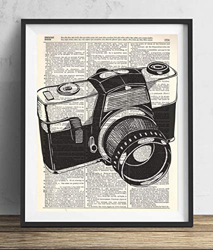 Vintage Camera   4  Upcycled Dictionary Art Print 8x10