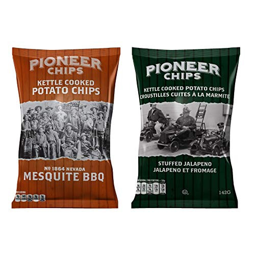 Pioneer Chips Kettle Chips 1.5oz 36 Bag Variety Pack - 18 Jalapeno  Plus 18 Mesquite BBQ