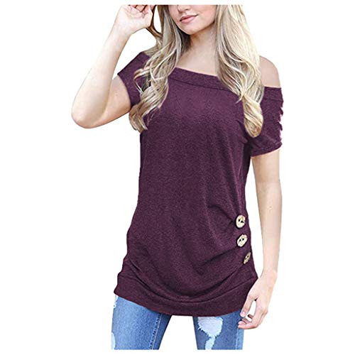 Ladies Tops and Blouses Long Sleeve Womens Cold Shoulder Tops Twist Knot T Shirts Summer Short Sleeve Tunic Blouses