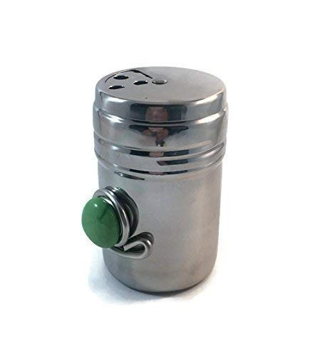 Beaded Stainless Steel Spice Shaker with a Cabochon Marble