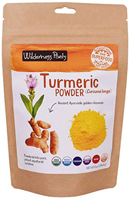 Wilderness Poets  Organic Raw Turmeric Powder  8 Ounce