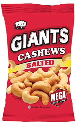GIANTS Salted Cashews  6 - 4 oz. Bags