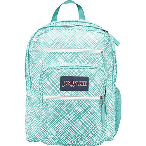 JanSport Big Student Classics Series Backpack - Aqua Dash Jagged Plaids