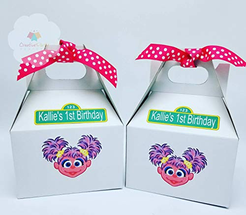 Set of 8 - Personalized Abby Cadabby Treat Boxes  Abby Cadabby Party Favors  Sesame Street Party  Elmo Party  Elmo Party  Sesame Street Party Favors