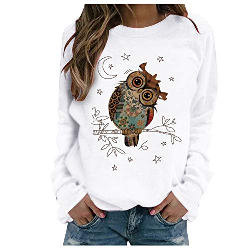 SALIFUN Pullover Tops for Women Vintage Landscape Crewneck Sweatshirts Casual Long Sleeve Lightweight Comfy Sweater Top