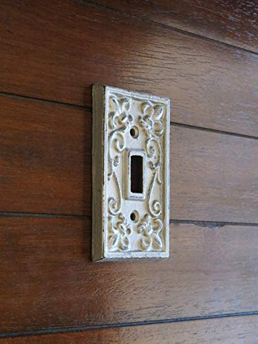 Single Light Switch Cover Switchplate Cast Iron Fleur de Lis Design Silver or Pick Color