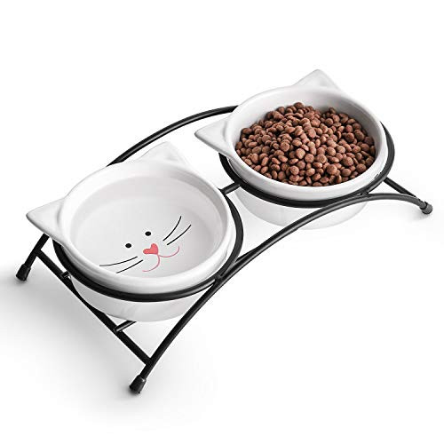 Y YHY Raised Cat Food Bowls Pet Bowls with Stand Ceramic Cat Dog Bowls Elevated Cute Cat Dishes 12 Ounces Dishwasher Safe Y YHY Raised Cat Food Bowls Pet Bowls with Stand Ceramic Cat Dog Bowls Elevated Cute Cat Dishes 12 Ounces Dishwasher Safe