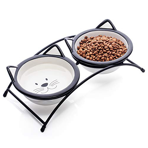 Y YHY Cat Food Bowls Set Raised Cat Bowls for Food and Water Ceramic Elevated Pet Dishes Bowls with Stand 12 oz Cats and Small Dogs Bowls Dishwasher Safe Y YHY Cat Food Bowls Set Raised Cat Bowls for Food and Water Ceramic Elevated Pet Dishes Bowls with Stand 12 oz Cats and Small Dogs Bowls Dishwasher Safe
