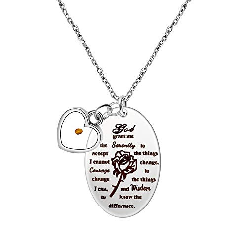 God Grant Me the Serenity Necklace Stainless Steel Mustard Seed Pendant Inspirational Serenity Prayer Necklaces for Women Y827 God Grant Me the Serenity Necklace Stainless Steel Mustard Seed Pendant Inspirational Serenity Prayer Necklaces for Women Y827