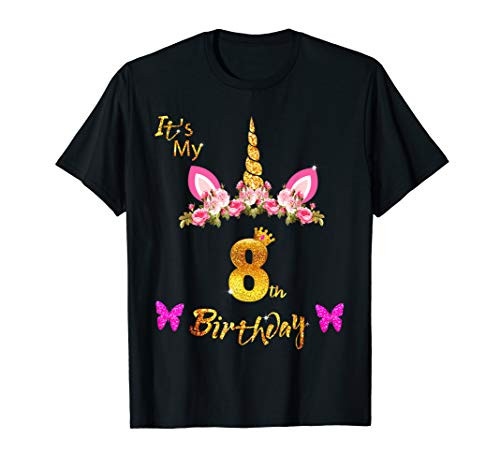 Unicorn Birthday Shirt For Girls OMG It s My 8th Birthday