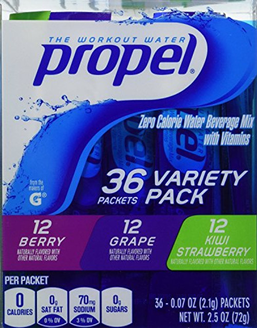 Propel - Zero Calorie Water Mix - 36 Packets - Variety Pack - 2 Pack