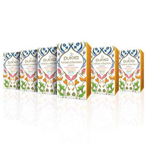 Pukka Herbal Collection  Selection of Five Organic Herbal Teas  6 Pack  120 Tea Bags