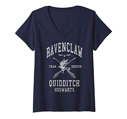 Womens Harry Potter Ravenclaw Team Seeker Hogwarts Quidditch V-Neck T-Shirt Womens Harry Potter Ravenclaw Team Seeker Hogwarts Quidditch V-Neck T-Shirt